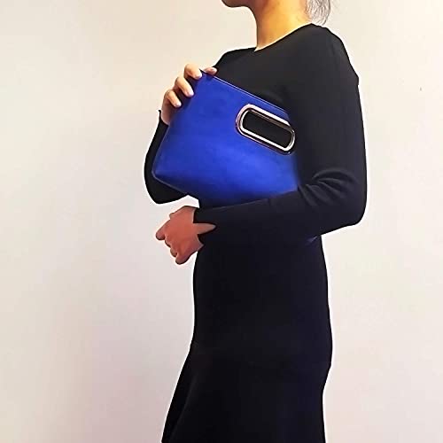 Image of Top Handle Faux Suede Clutch