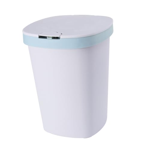 Cubo de basura con tapa de botón pulsador automático y cierre fácil antiolores