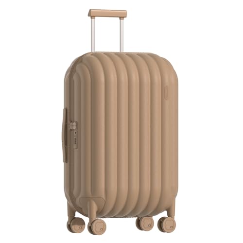 artrips Checked Luggage 24 inch,Medium Suitcase with 8 Spinner Wheels,PC Lightweight Hardside Luggage,Bread Design,TSA Lock,Brown,Checked-Medium 24-Inch,60L