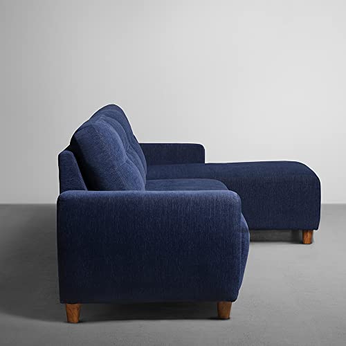 Image of Sleepyhead Yolo Designed by Duroflex - 3 Seater Sofa, RHS L Shape Sofa Set |Premium Fabric, Plush 3-Layer Cushioning |Modern Buttonless Tufted & Anti-Sag Comfort |3 Years Warranty - Berry Blue