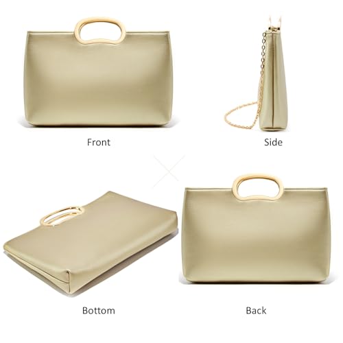 Image of DETARA Clutch Purses for Women Cut Out Handle Clutch PU Leather Evening Bag Elegant Purse for Women Formal Wedding Party