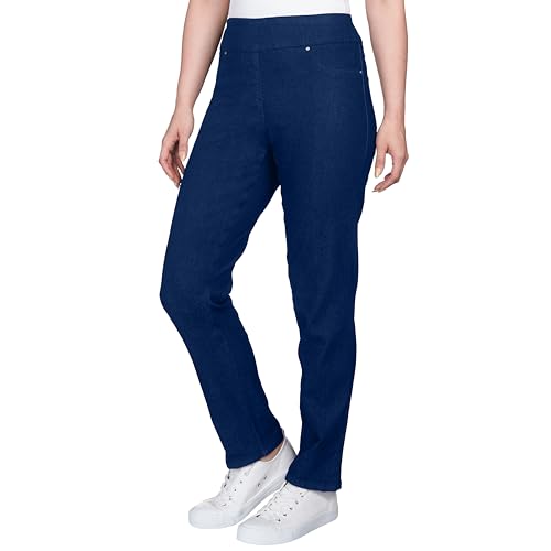 Ruby Rd. Womens Womens Mid-Rise Pull-on Straight Extra Stretch Light Weight Denim Pant3