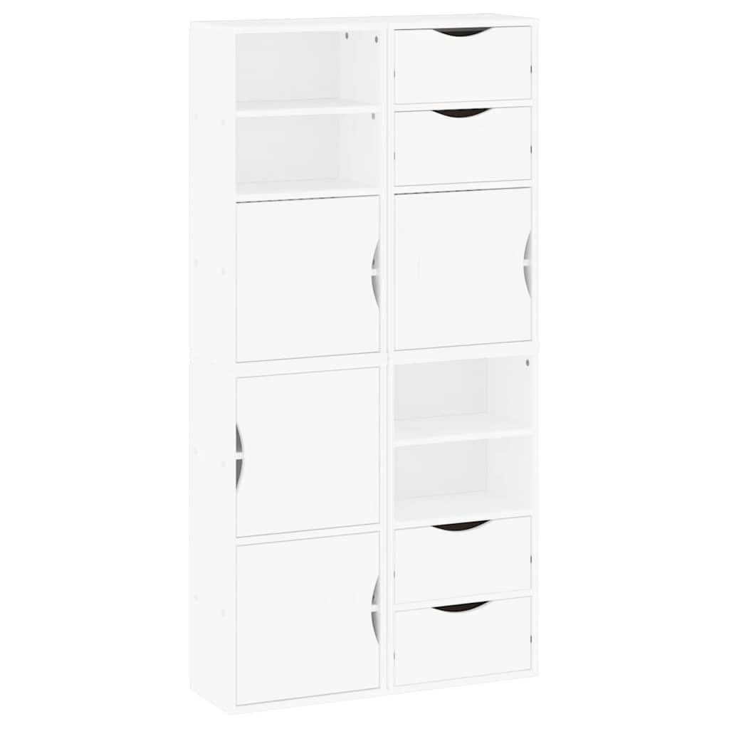 Fengshui Odda Lot de 4 armoires d'appoint en pin Blanc 40 x 24 x 79 cm