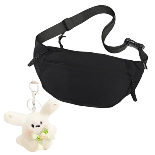 AYNKH Sac à Bandoulière, Pendentif de Poupée, Banane en Tissu Oxford, Petit Sac Croisé, Poitrine, Banane de Sport Homme et Femme, Adapté aux Voyages en...