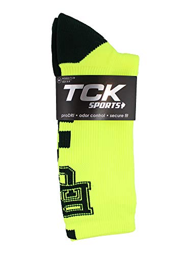 Tck Baylor Bears Baseline Crew Socks (Neon Yellow/Dark Green, Large) #TOP2