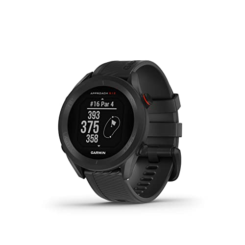 Garmin Approach S12, Reloj para Golf, Campos mundiales preinstalados, Bluetooth y Resistente al Agua, Negro (Reacondicionado)