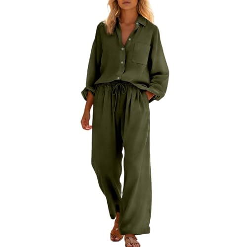 Ensemble été femme anti-transpiration vêtement ample en lin confortable