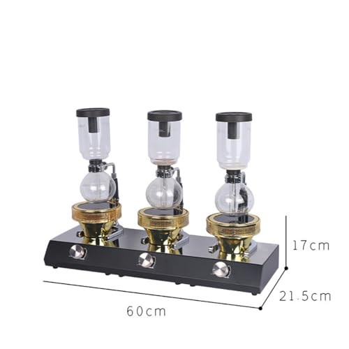 Siphon -kaffeemaschine Set, Kaffeebrauer Mit Halogenlampenheizung, Glas Cleverer Kaffee -tropfer, Kaffeebrauertopf, Einstellungstemperatur, Bürokaffeemaschine, 2 Personenkapazität Three Heads