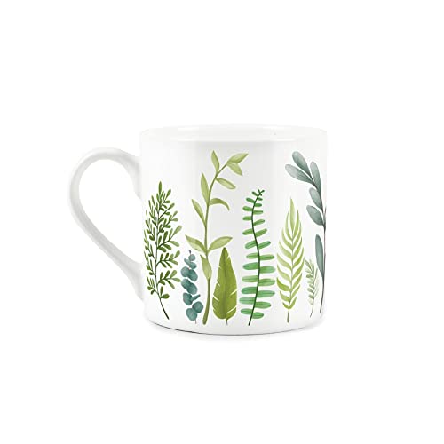 Purely Home Bone China Gran Mug - Green Leaf Foliage Gran Gift Coffee/Tea Mug - Present for Gran, White - Image 2