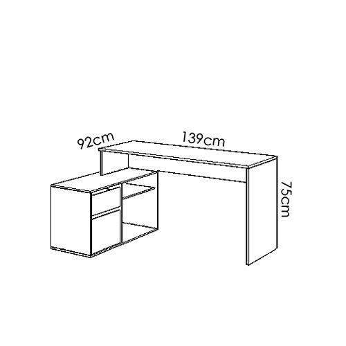 HOMEKIT Schreibtisch, wendbar, Holz, Natur, 139 x 92 x 75 cm