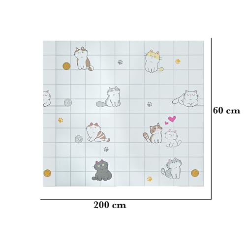Image of SARVATRAY Self-Adhesive Wallpaper, Kitchen Oil Proof Heat Resistant Stickers, Vinyl Sheet for Wall 2 X 6.5 SQ FT (2 M Kitty Theme WS)