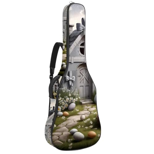 Housse pour guitare acoustique 41 pouces grise à motif croix étanche