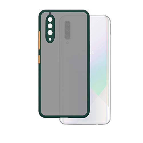 Image of Amazon Brand - Solimo Matte Clear Case (Hard Back & Soft Bumper Cover) with Camera Protection for Samsung Galaxy A30s - Dark Green