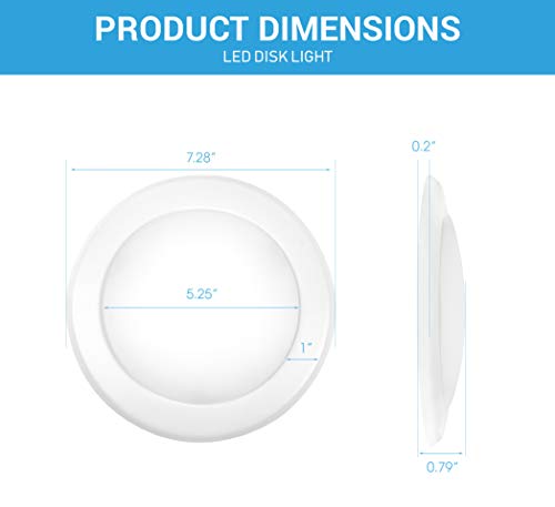PARMIDA (24 Pack) 5/6” Dimmable LED Disk Light Flush Mount Recessed Retrofit Ceiling Lights, 15W (120W Replacement), 5000K, Energy Star & UL-Listed, Installs into Junction Box Or Recessed Can, 1050lm