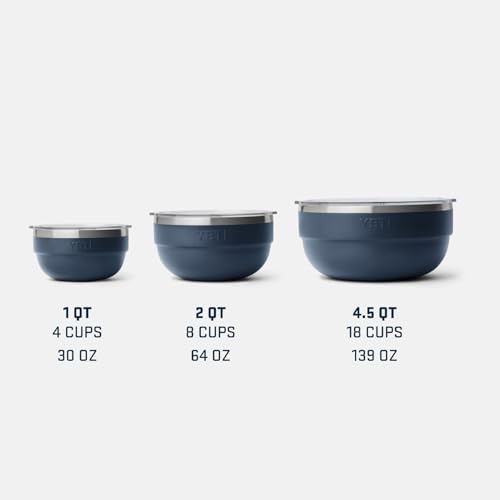 Image of YETI Rambler Bowl, Vacuum Insulated, Stackable and Nestable Stainless Steel Bowl with Lid, 1 Quart, Cape Taupe