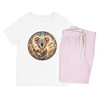 Azeeda 'Smiling Koala Bear' Kids Cotton Pyjama Set – Comfortable Children's Nightwear, Sleepwear and Loungewear - Unisex for Boys and Girls - Pink, 11-13 Years (KP00369906)