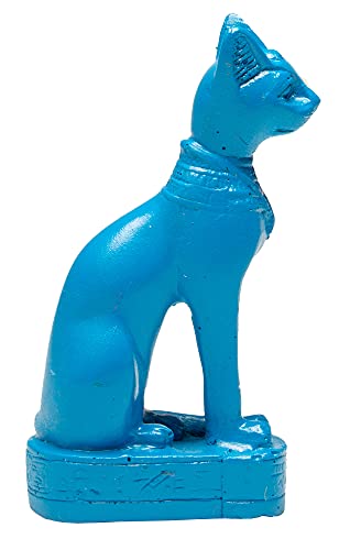 Estatua Mini Bastet Diosa Egipcia Azul 3 pulgadas miniatura 3