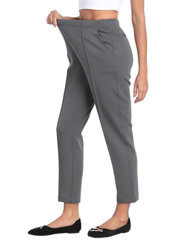 Pull-On Dress Pants for Women Casual Travel Business Work Trousers High Waisted Stretch Pant with Pockets3
