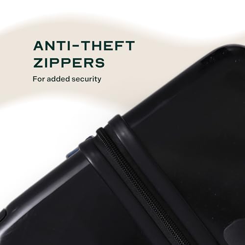 Image of Assembly Trolley Bag Set of 2 (20-24 Inch) Luggage Set with TSA Lock & Packing Organisers Polycarbonate Hard Shell Check in Cabin Set for Couple Travel Black (Small & Medium)