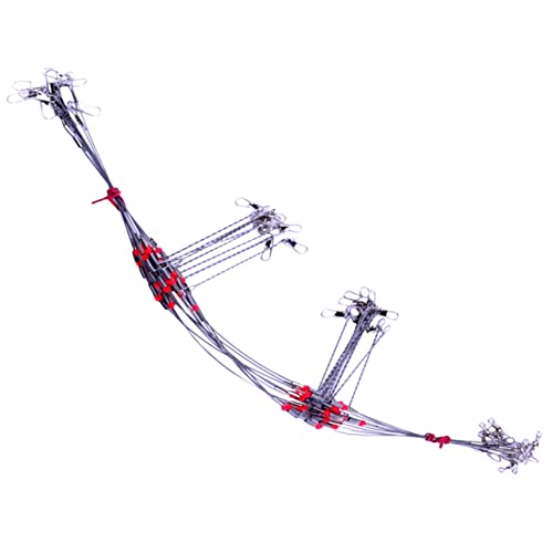 LIOOBO 2sets Fishing Leader Wires Fishing Line for Baits Swivels Snap Design Leaders Fishing Lines Fishing Accessories Set 10pcs*2