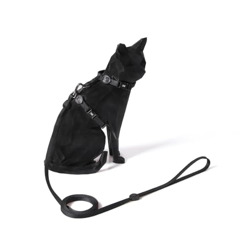 FreeFaro - Peitoral com Guia Darkest para Gatos - M | Ajustável, Poliéster e Neoprene, Fecho Seguro