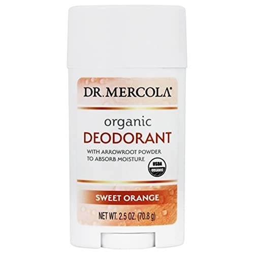 Dr. Mercola Organic Deodorant Sweet Orange, 2.5 oz, non GMO, Soy Free, Gluten Free, USDA Organic