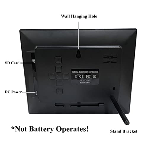 Ssini [2023 Newest Digital Clock With Date And Day Of Week With 8 Options Alarms,Am/Pm Function, Non-Abbreviated Day Month Calendar Dementia Clock Perfect For Seniors Vision Impaired #TOP3