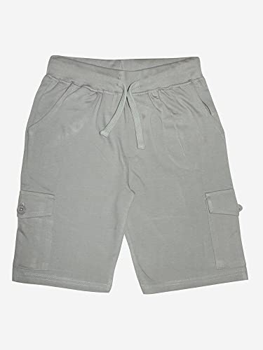 Image of KiddoPanti Boys Knit Solid Cargo Shorts | 100% Cotton | Comfortable Rib Waistband | 2 Front Pockets & 2 Cargo Pockets | Sport Bermuda Half Pant for Boys