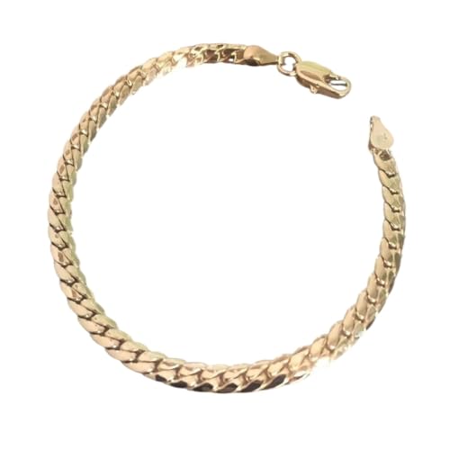 Bijouxia Bracelet Maille anglaise 18 cm X 4 mm Plaqué Or 18 Carats