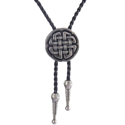 Image of GelConnie Native American Bolo Tie Rodeo Cowboy Leather Necktie Western Necklace Costume Accessories for Men,Women