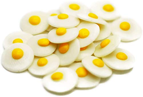 1shopforyou 20 Psc 1.0 CM Fried Egg Miniatures Food Kitchen by Handmade