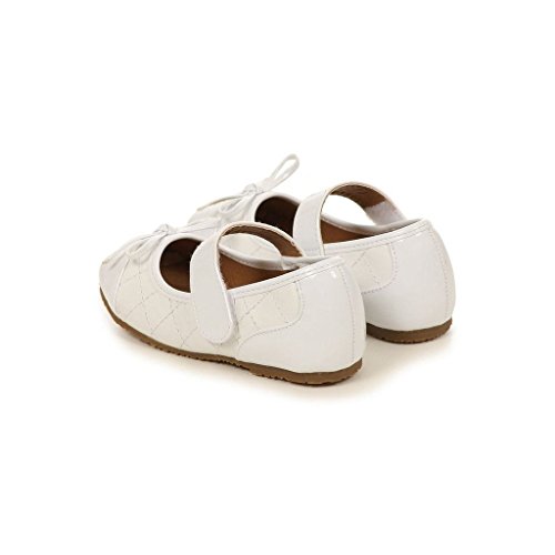 iGirlDress Baby Girls Quilted Bow Strap Mary Jane Dress Shoes (Size 3Baby-3Youth)2