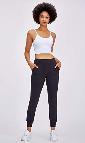 Lavento Women's Longline Sports Bra Yoga Cami Tank Top with Built in Bra (Medium,White)