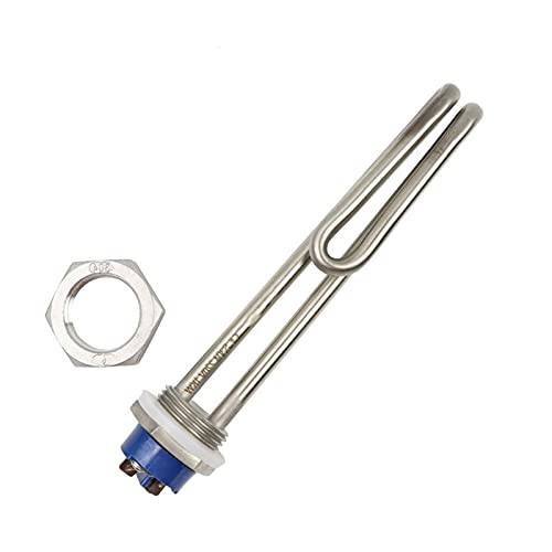 calentador DN25 1 BSP 3 Hilo de 2mm 220V / 380V 1KW / 2KW / 3KW / 4KW Elemento de calentamiento de agua de inmersión del calentador del tubo SUS304 ( Color : With Locknut , Voltage : 220V 3KW 260mm )