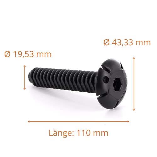DL-pro Gerätefuß 110mm vorne hinten für Bosch Siemens Logixx Maxx Super Silence HydroSTAR 00612650 612650 schwarz Fuß für Geschirrspüler Spülmaschine
