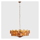 SXSHEYS Lámpara de diseño Retro francés en Cristal marrón para salón, Dormitorio Minimalista Americano, lámpara de araña de Lujo para Comedor