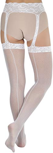 Image of ToBeInStyle Women's Attached Garter Belt Suspender Nylon Stocking Pantyhose