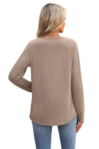 Image of XIEERDUO Boho Tops for Women Blouses Dressy Casual V Neck Long Sleeve Shirts Fall Outfits Trendy Vacation Clothes