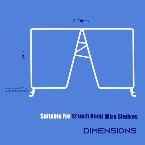 ziroland Wire Shelf Dividers, White, 12" Deep, 7" Height, 8 Pack by ziroland - Used condition - Image 2