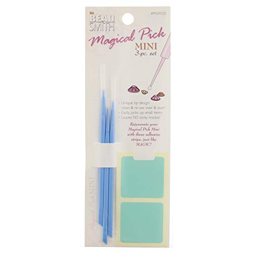 The Beadsmith Magical Pick Mini 3 Piece Set, With Rejuvenating Kit, 3.75 Inches, Resin Tip With Cover, Angled Edge Bottom, Ideal For Working With Rhinestones, Seed Beads, Flat Back Stones, Diamond Painting And Nail Art #TOP6