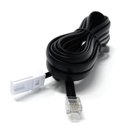 DRUT 3m BT 631A Plug to RJ12 6P6C Plug Lead, 6 Wire Telephone Line Cord, Broadband Modem Router Cable (10ft, Black) - Image 4