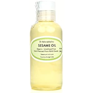 Dr Adorable – 4 oz – Sesame Seed Oil From RAW Seed – Unrefined 100% Pure Natural Organic Cold Pressed