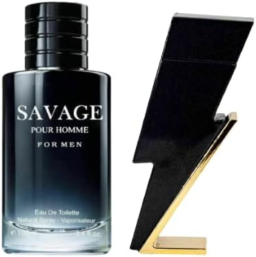 INSPIRE SCENTS Clashoky Savage Pour Homme & Cool Boy Cologne (Impression of Badboy and savage) Combo Set, Eau De Toilette for All Skin Types, 3.4 Fl Oz Each (Pack of 2)