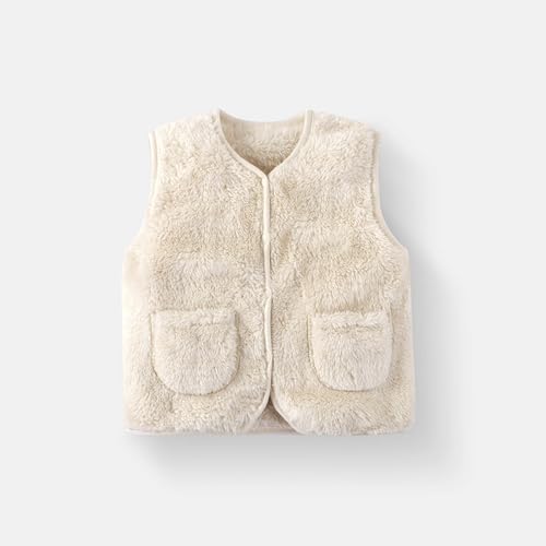 Unisex Kids Fleece Fuzzy Vest Fall Sleeveless Jacket Polar Fleece Vest for Girls Boys Snap Button Cute Outerwear Soft2