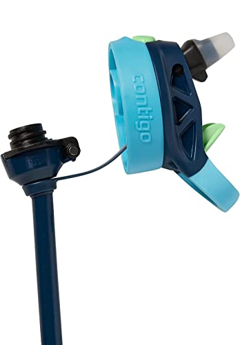 Image of Contigo Kids Water Bottle with designed AUTOSPOUT Straw, 14 oz., Blueberry Ocean