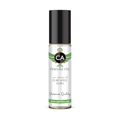 CA Perfume Originals Pure Apple Aura Unisex Fragrance Oil Fruity Scent Long Lasting Perfumes for Women &amp; Men Travel Size TSA Ready Mini Parfum Body Oil Roll-on 0.33 Fl Oz 10ml