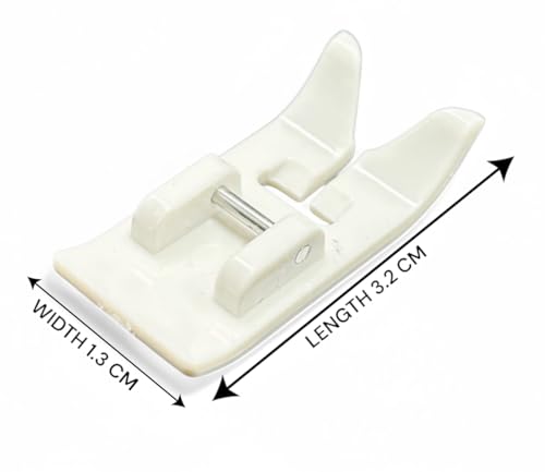 Image of ZENITH Plastic Zig Zag Teflon Pressure Foot Snap on Type for Automatic Electric Low Shank Sewing Machines Suitable for Usha Janome Brother Singer etc White (Plastic Zig Zag Foot)