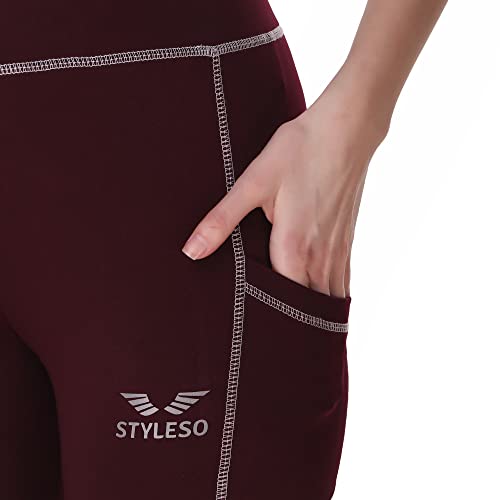 Image of Yoga Pants for Women High Waisted Stretchable Workout Jeggings with Pockets.