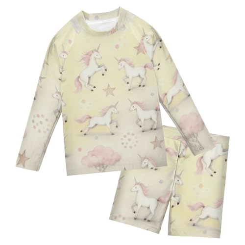 Camiseta de protección UV para niños Pink Paradise Unicorns ideal para días de playa y piscina