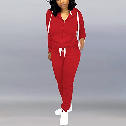 Image of Mrskoala 2 Piece Outfits Lounge Jogging Suits for Women Sweatsuit Tracksuit Long Sweatpants Set